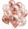 Greentek; Metal Happy Birthday Balloons Rose Gold Metallic Birthday Party Decorations 20 Pack Chrome Latex Balloons for Wedding Anniversary Graduation Baby Shower Celebration Supplies; Category:Latex Balloons; Image:2